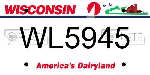 WL5945 Wisconsin License Plate