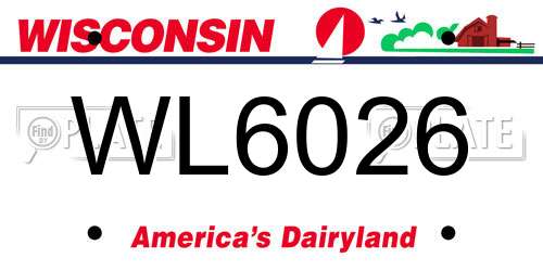 WL6026 Wisconsin License Plate