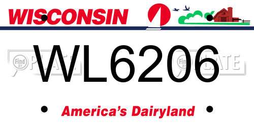 WL6206 Wisconsin License Plate