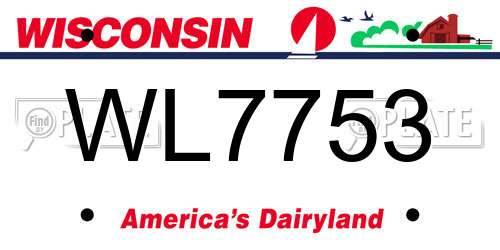 WL7753 Wisconsin License Plate