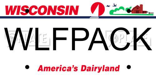WLFPACK Wisconsin License Plate