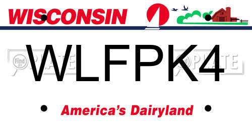 WLFPK4 Wisconsin License Plate