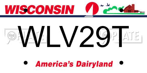 WLV29T Wisconsin License Plate