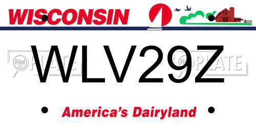 WLV29Z Wisconsin License Plate