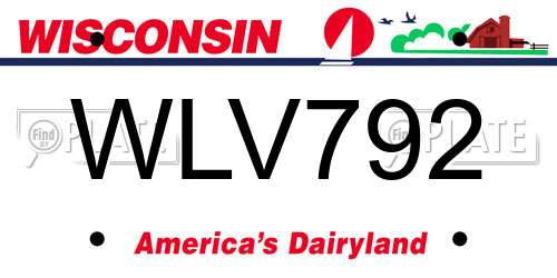 WLV792 Wisconsin License Plate