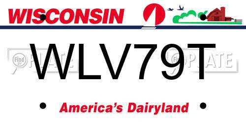 WLV79T Wisconsin License Plate