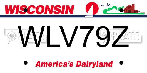 WLV79Z Wisconsin License Plate