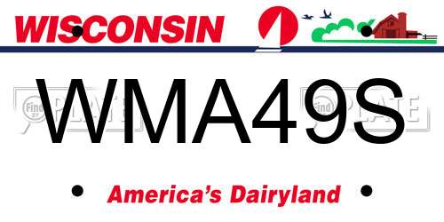 WMA49S Wisconsin License Plate