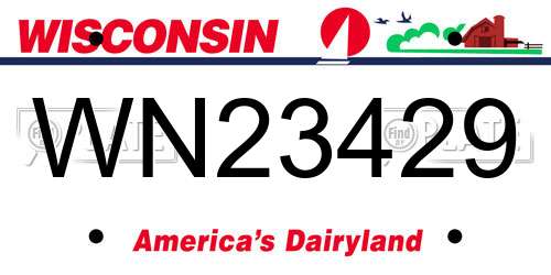 WN23429 Wisconsin License Plate