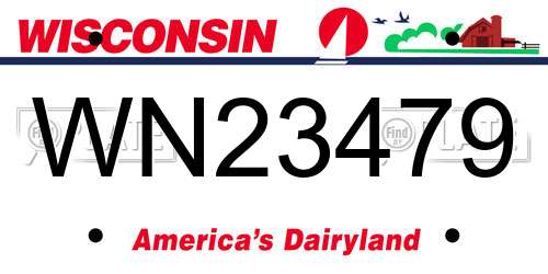 WN23479 Wisconsin License Plate