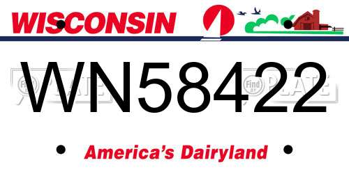 WN58422 Wisconsin License Plate