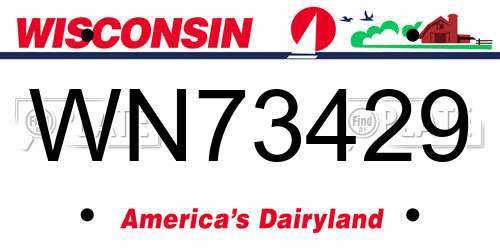 WN73429 Wisconsin License Plate
