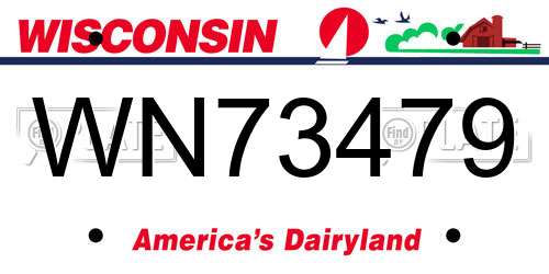WN73479 Wisconsin License Plate