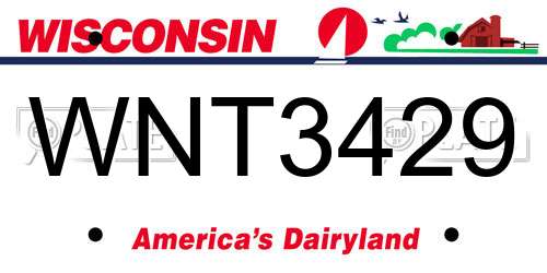 WNT3429 Wisconsin License Plate