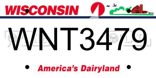 WNT3479 Wisconsin License Plate