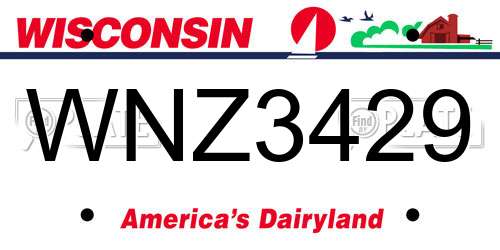 WNZ3429 Wisconsin License Plate