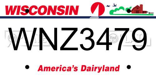 WNZ3479 Wisconsin License Plate