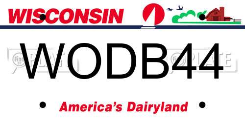 WODB44 Wisconsin License Plate
