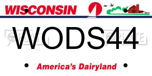 WODS44 Wisconsin License Plate