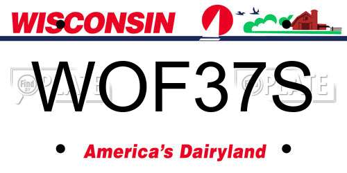 WOF37S Wisconsin License Plate