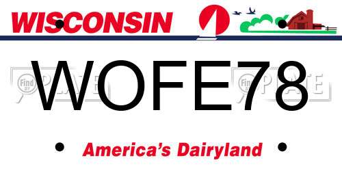 WOFE78 Wisconsin License Plate