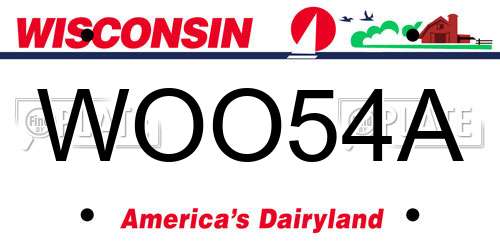 WOO54A Wisconsin License Plate