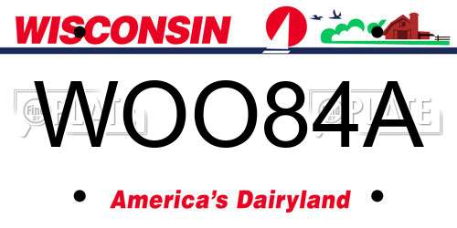 WOO84A Wisconsin License Plate