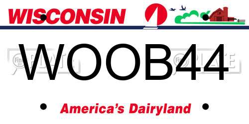 WOOB44 Wisconsin License Plate