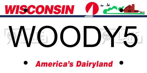 WOODY5 Wisconsin License Plate
