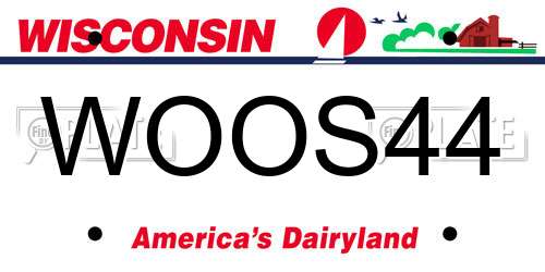 WOOS44 Wisconsin License Plate
