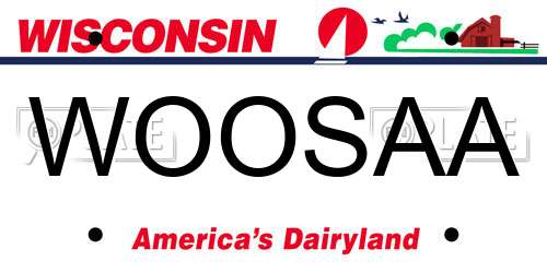 WOOSAA Wisconsin License Plate