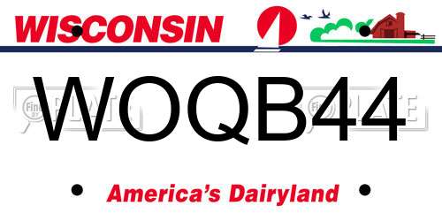 WOQB44 Wisconsin License Plate