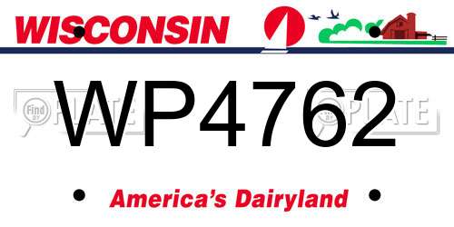 WP4762 Wisconsin License Plate