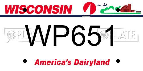 WP651 Wisconsin License Plate