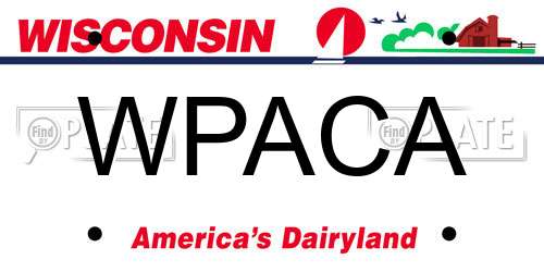 WPACA Wisconsin License Plate
