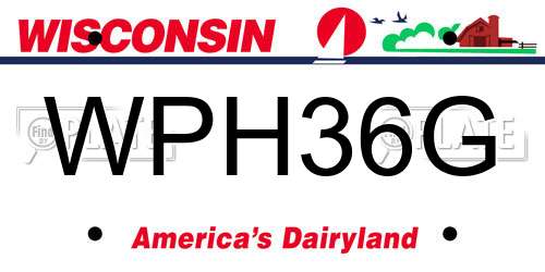 WPH36G Wisconsin License Plate