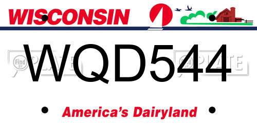 WQD544 Wisconsin License Plate