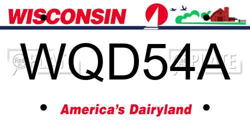 WQD54A Wisconsin License Plate