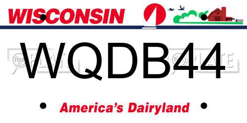 WQDB44 Wisconsin License Plate