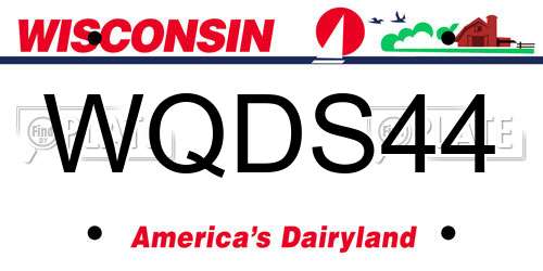 WQDS44 Wisconsin License Plate