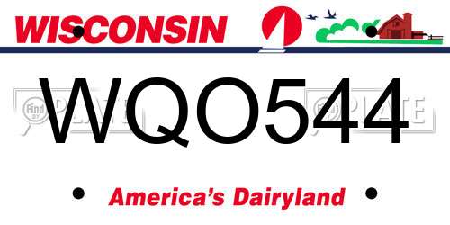 WQO544 Wisconsin License Plate