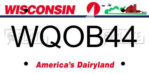 WQOB44 Wisconsin License Plate