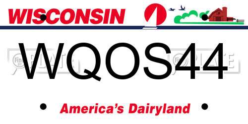 WQOS44 Wisconsin License Plate