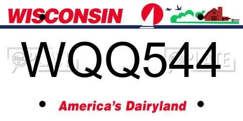 WQQ544 Wisconsin License Plate