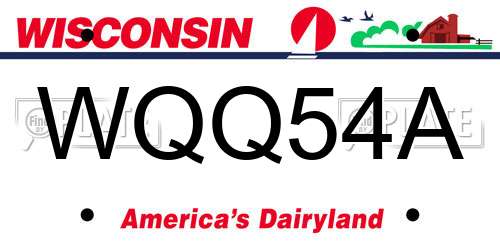 WQQ54A Wisconsin License Plate