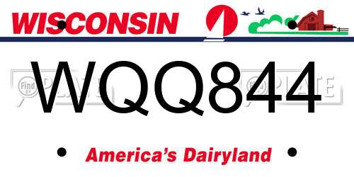 WQQ844 Wisconsin License Plate