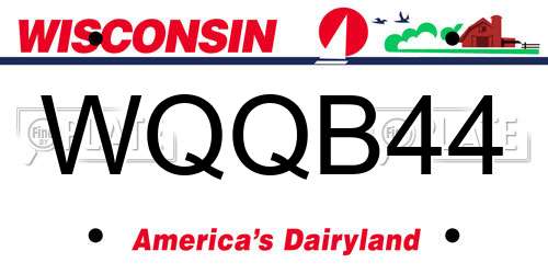 WQQB44 Wisconsin License Plate