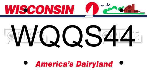 WQQS44 Wisconsin License Plate