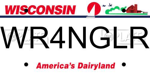 WR4NGLR Wisconsin License Plate