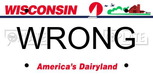 WRONG Wisconsin License Plate